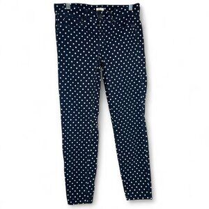 Classic J.Crew Toothpick Polka Dot Pants in Navy and White